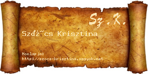 Szőcs Krisztina névjegykártya